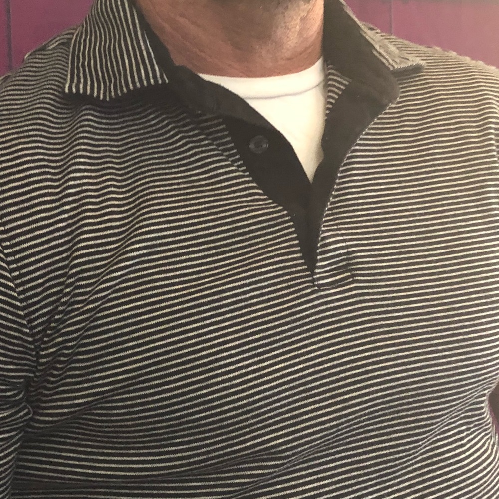 HP 🤩MENS MICHAEL KORS Striped POLO STYLE SHIRT - Picture 5 of 8